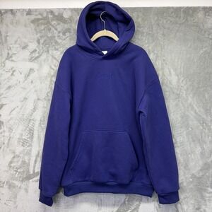 Comfrt Brand Hoodie Sweatshirt Size XL Purple Kangaroo Pocket Cotton Blend